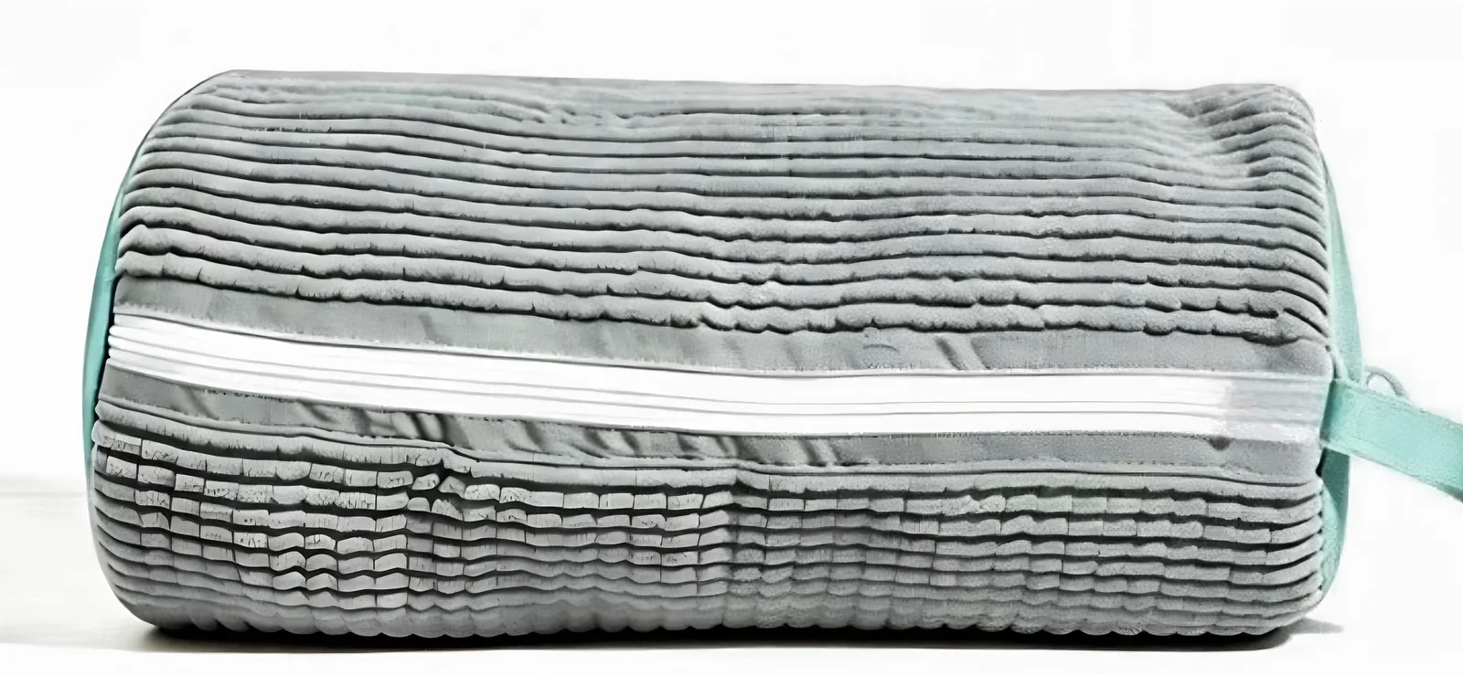 Cloud Gray SneakSuds bag, zipped, side view